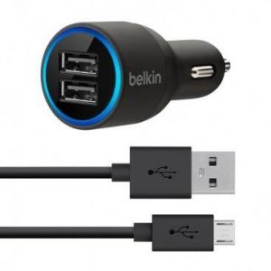 20W Dual Port Car Charger with Micro USB Cable