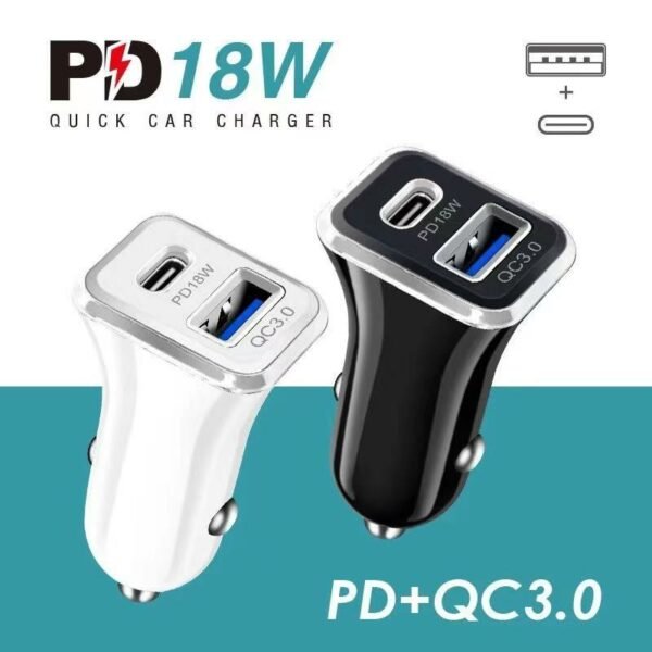 PD18W QC3.0 + PD Dual Fast Car Charger - Image 4