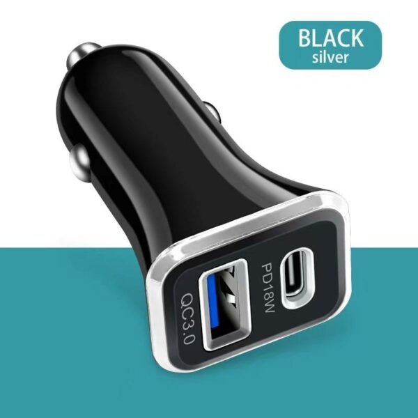 PD18W QC3.0 + PD Dual Fast Car Charger - Image 2