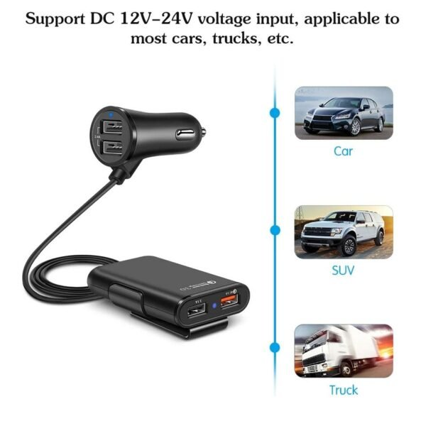Universal 4 Ports USB Car Charger - Image 2