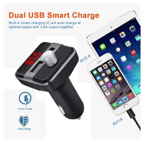 Wireless Bluetooth Car MP3 Player Dual USB Charger - Image 4