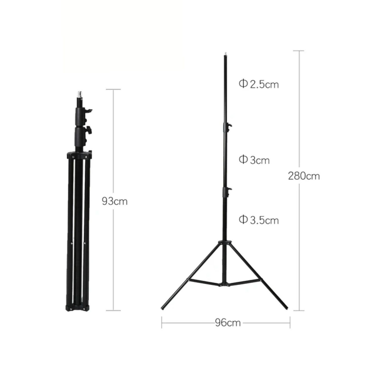 Hylow 2.8m Heavy-Duty Light Stand (Air-Cushioned) - Tripod Stand - Image 3