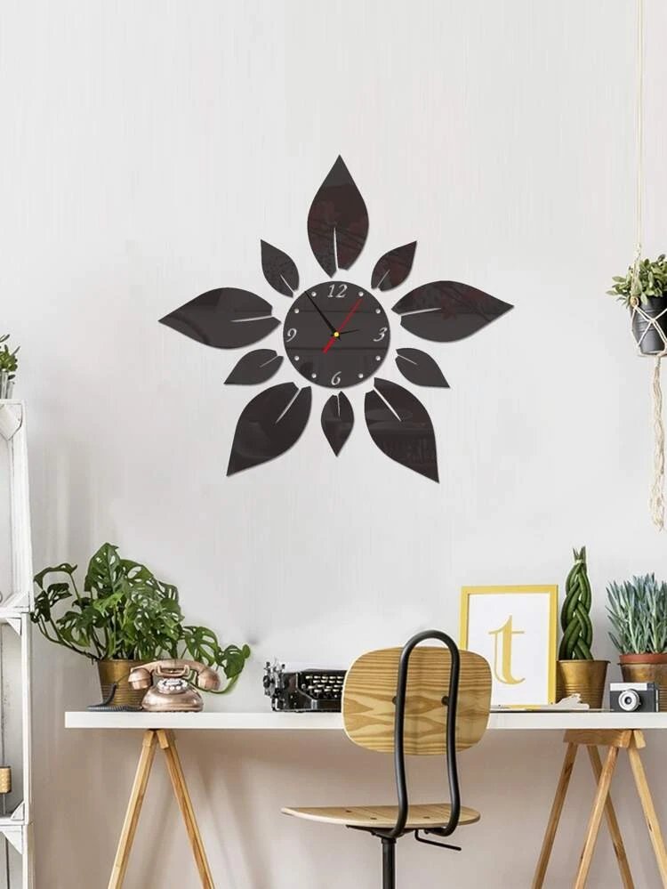 Flower Shaped Wall Clock - 1set - Image 2