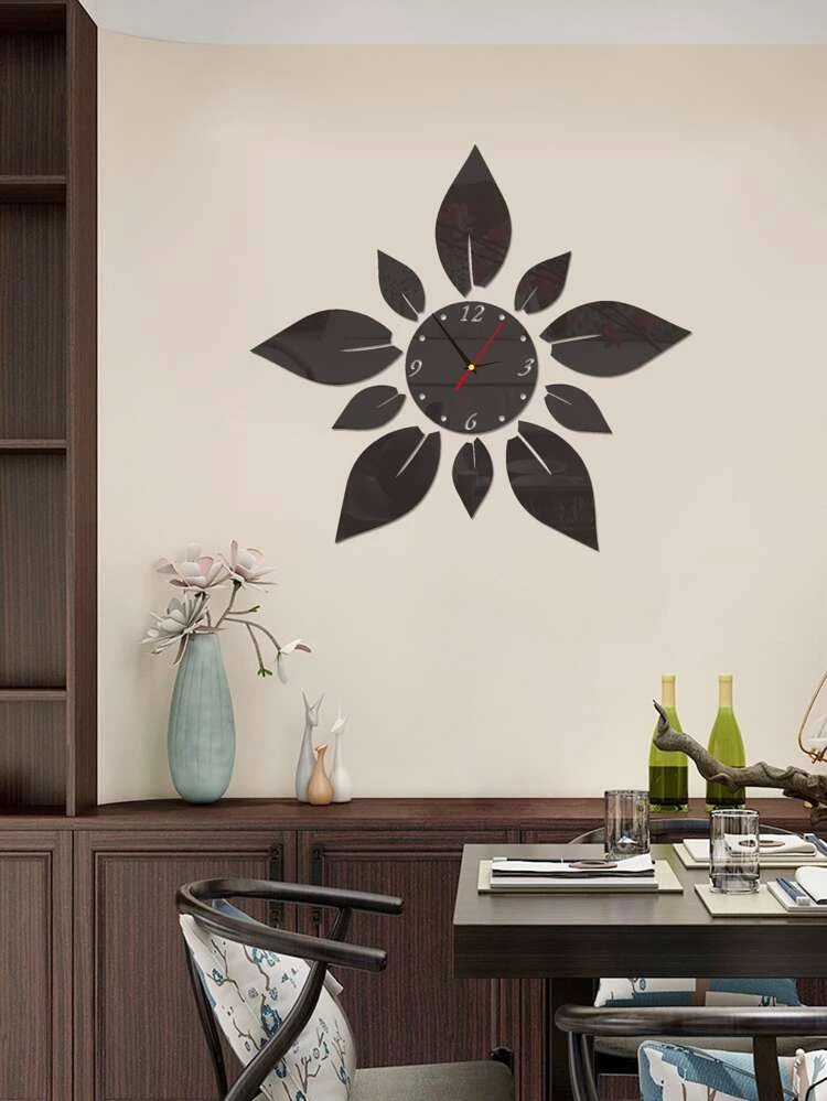 Flower Shaped Wall Clock - 1set - Image 3