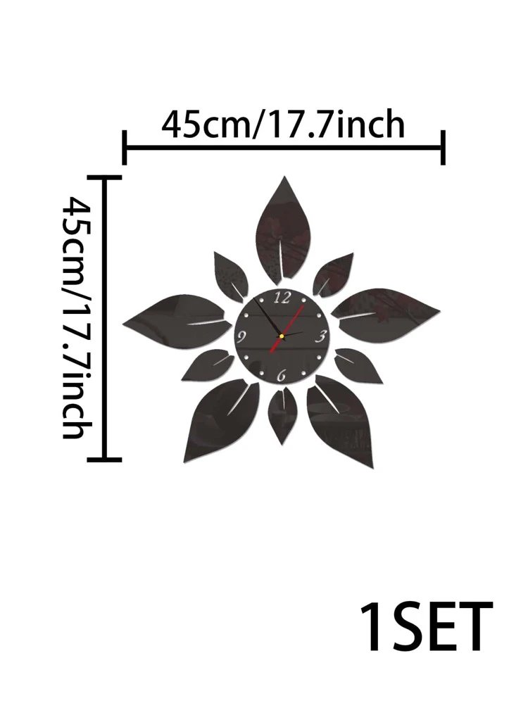 Flower Shaped Wall Clock - 1set - Image 5