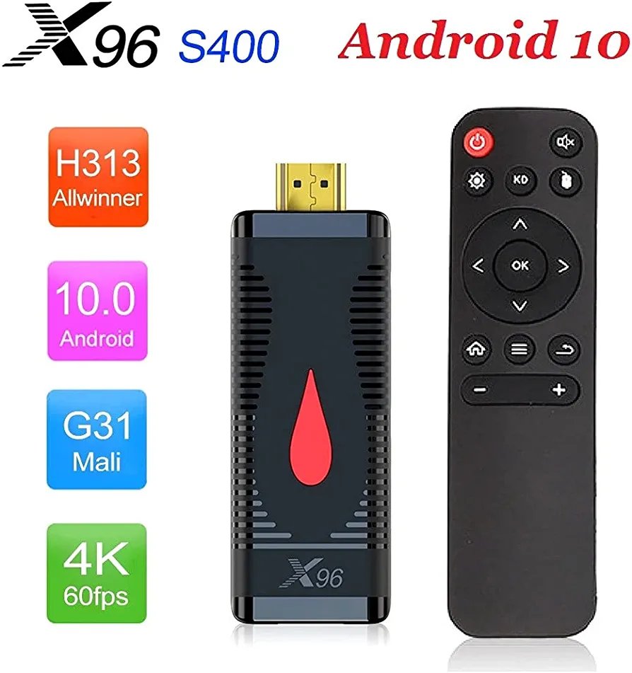 X96 S400 Allwinner H313 1GB RAM 8GB ROM 2.4G Wifi Android 10.0 4K VP9 H.265 Smart TV Stick Streaming Media Player - Image 3
