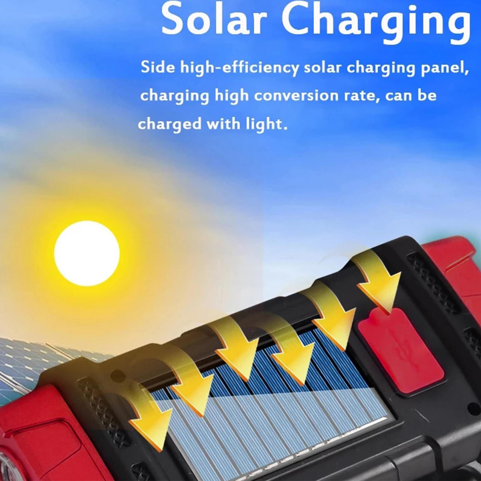 Rechargeable Multifunctional Solar Powered Searchlight- HB1678-2 - Image 5