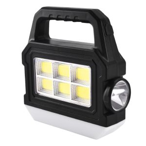 Rechargeable Solar Powered Portable Cob Light