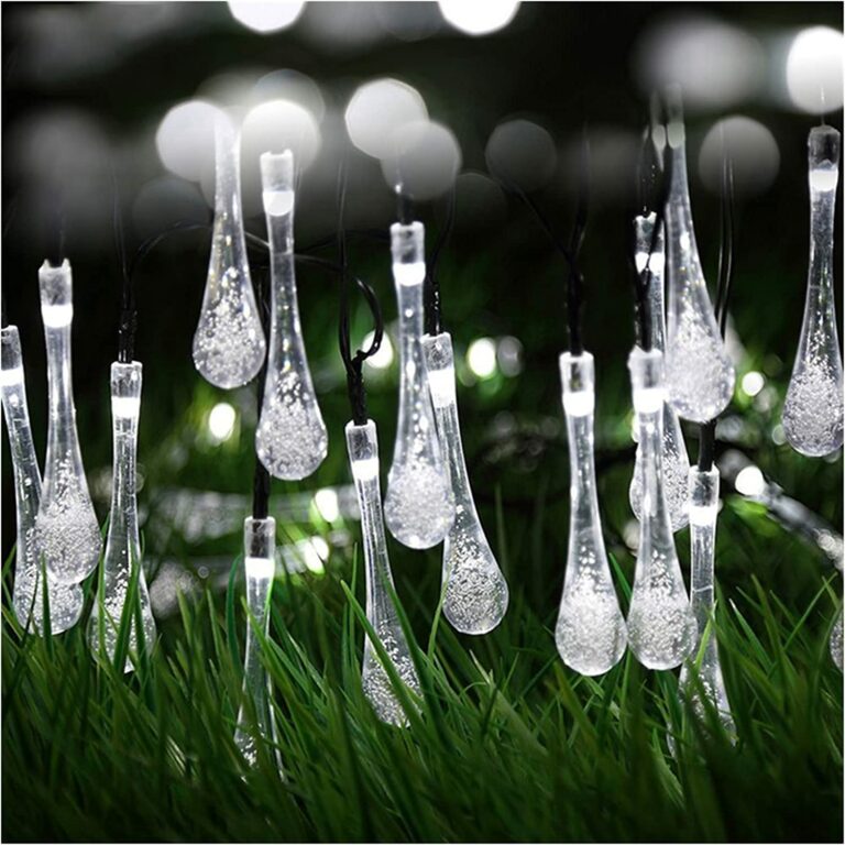 Solar Powered Water Drops String Light White 5M - Image 3