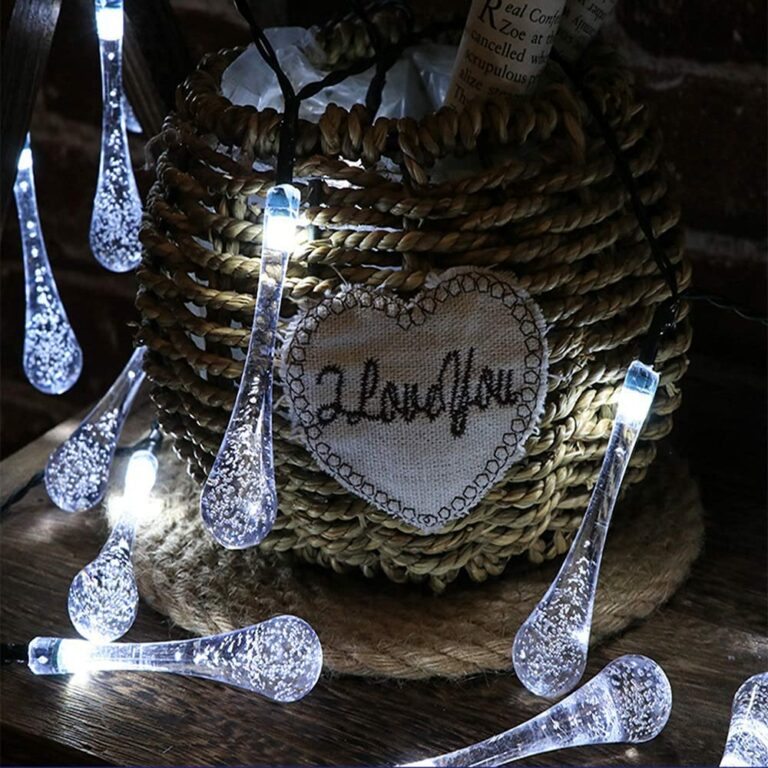 Solar Powered Water Drops String Light White 5M - Image 2