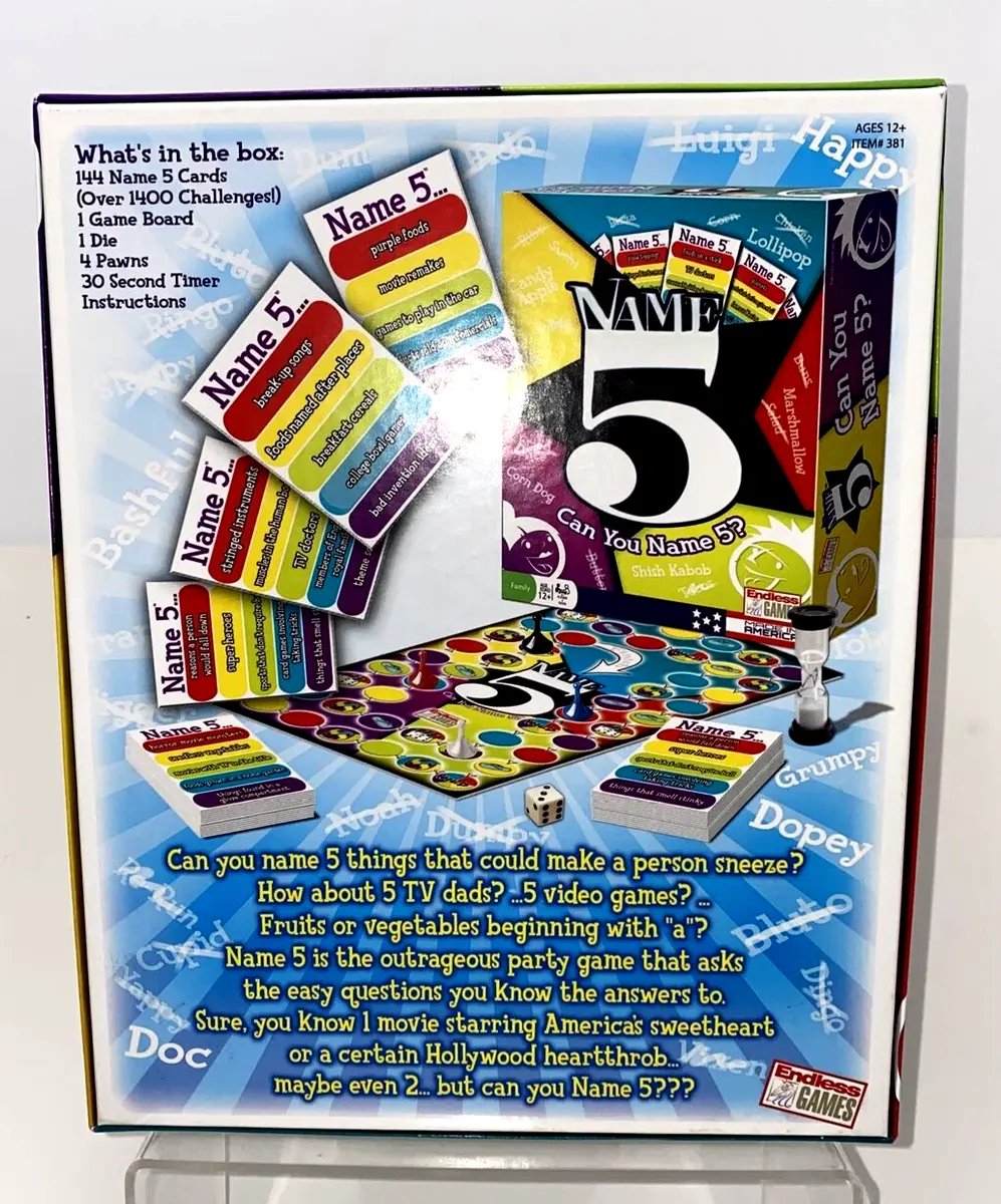 Endless Games Name 5 Board Game - Image 4