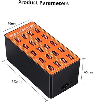 80W 20-Port USB Wall Charger Adapter Smart Charging Station - Image 2