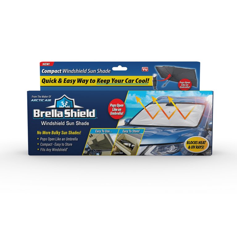 Windshield Sun Shade - Foldable Car Sunshade Umbrella - Full Block Heat UV Ray