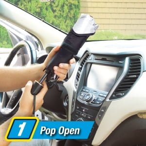Windshield Sun Shade - Foldable Car Sunshade Umbrella - Full Block Heat UV Ray - Image 3