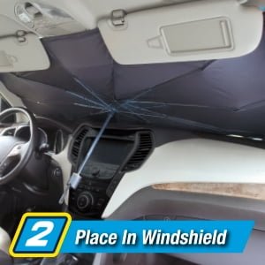 Windshield Sun Shade - Foldable Car Sunshade Umbrella - Full Block Heat UV Ray - Image 4
