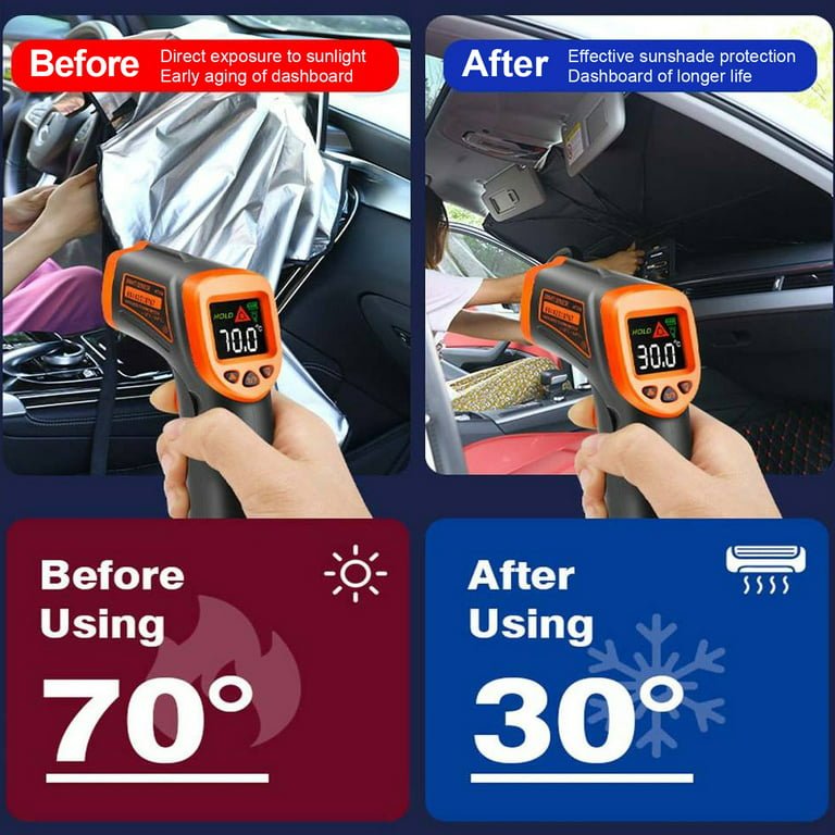Windshield Sun Shade - Foldable Car Sunshade Umbrella - Full Block Heat UV Ray - Image 7
