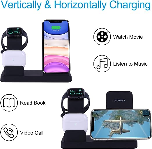 25W Wireless Charger for IOS, iWatch, Airpods, Android 3 In 1 - AB-SJ02 - Image 2