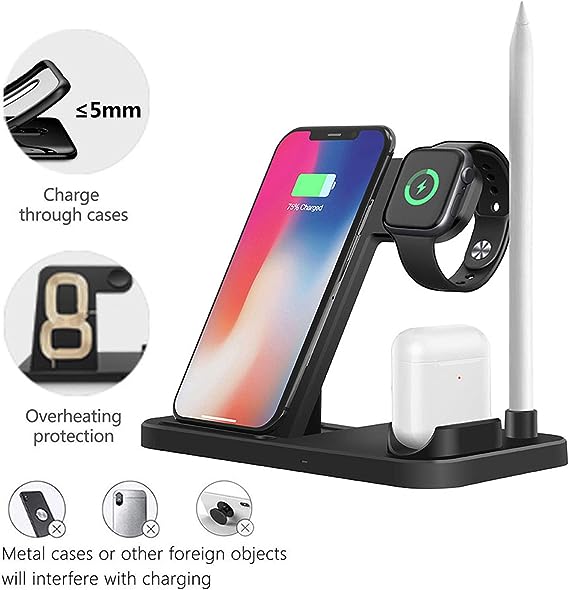 4 in 1 Qi Certified Wireless Charger for iPhone & Samsung 15w - AB-S856 - Image 2