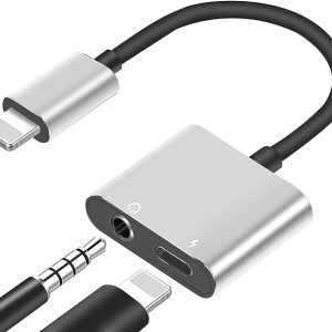 iPhone Adapter Splitter - Lightning iPhone Male to 3.5 mm Female Headphone Aux Jack & Lightning IOS Female Charging Adapter AB-S664