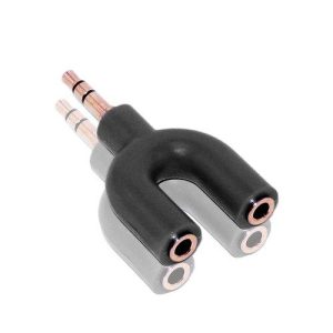 KY-148 Earphone Splitter 3,5mm 1 Male To 2 Female U Shape Stereo 2 Way Converter