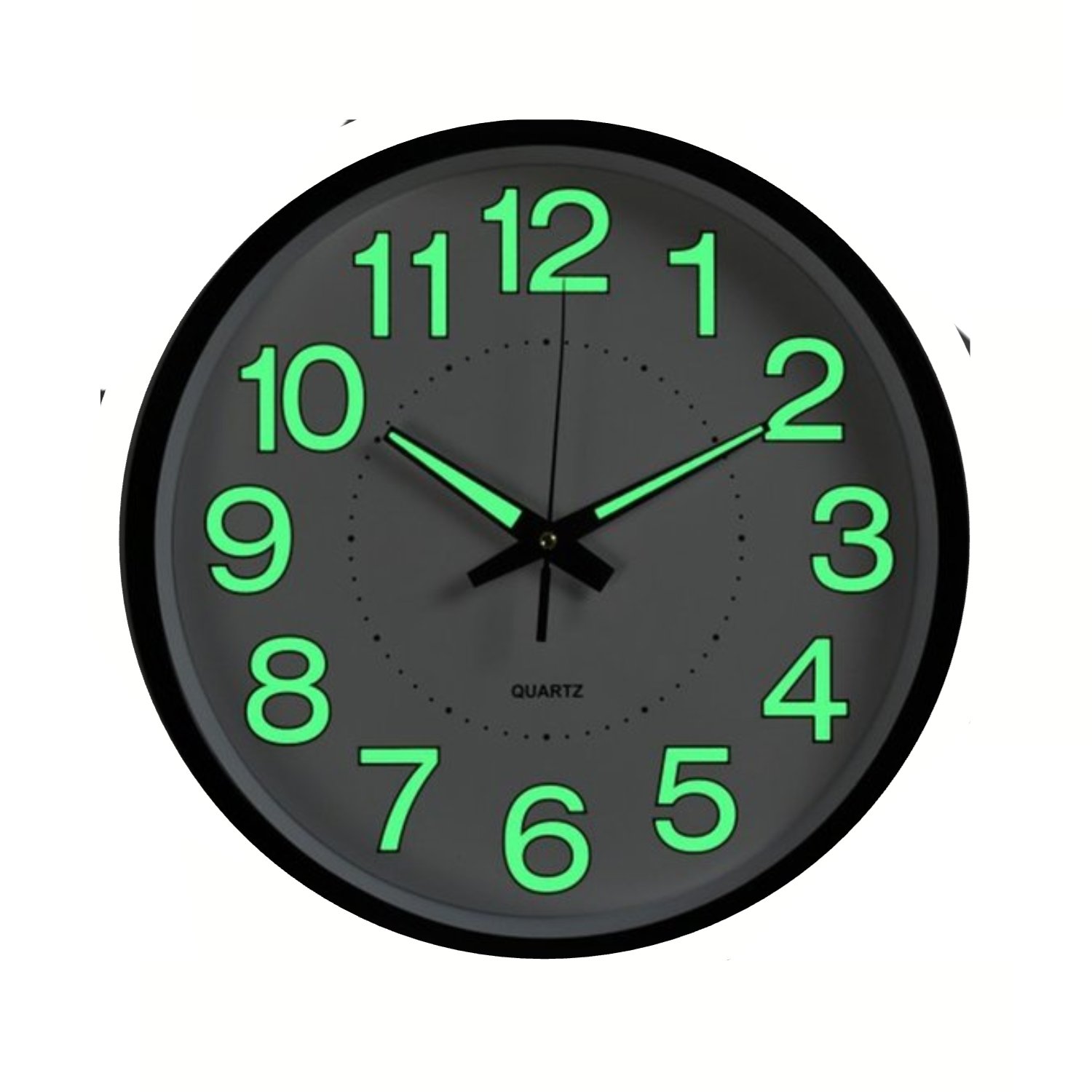 Wall Clock -Glow In The Dark Silent Quartz - 25cm