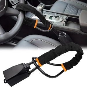 Universal Car Steering Wheel Lock Anti Theft Security System Seat Belt Lock +Key