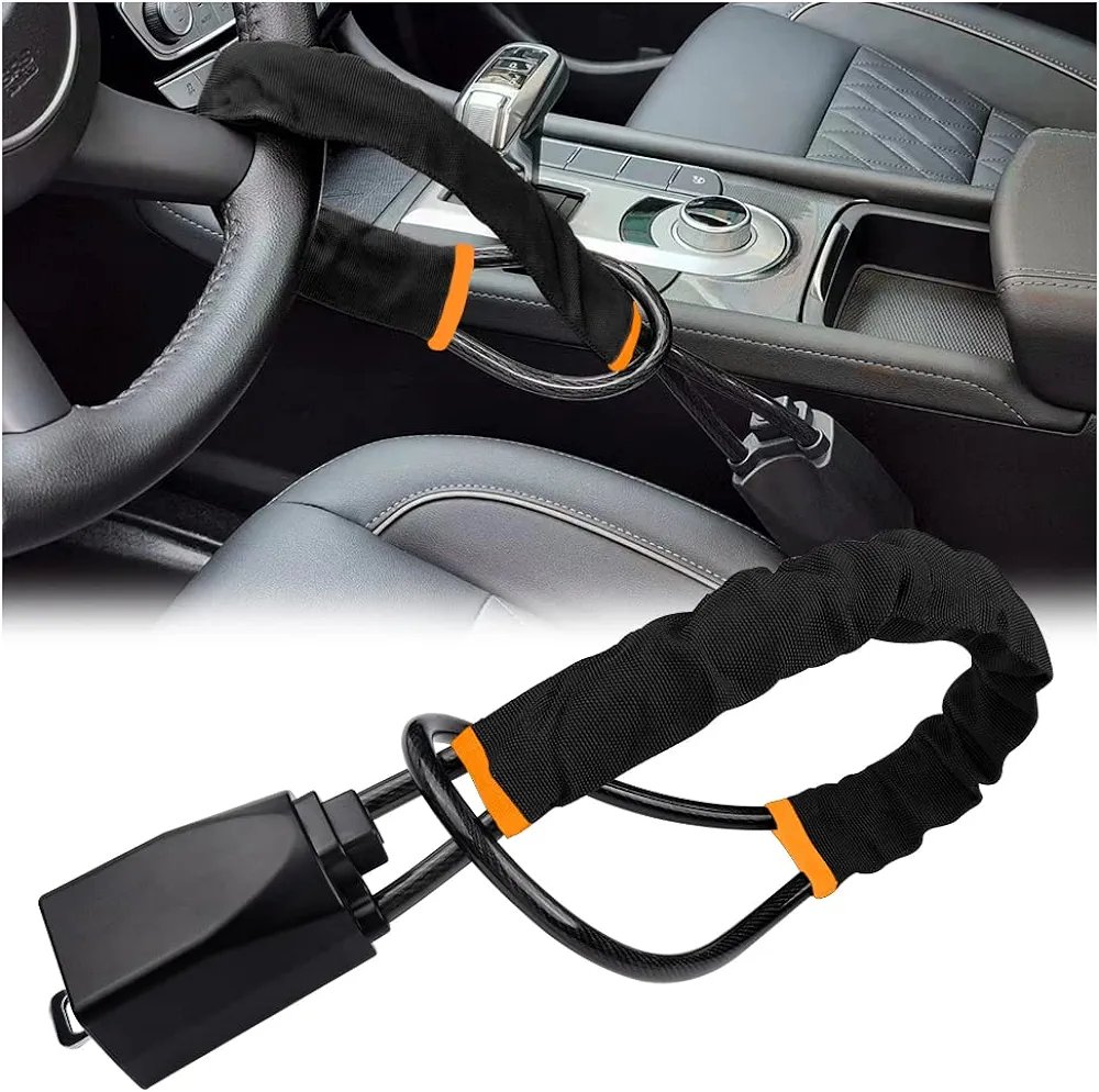 Universal Car Steering Wheel Lock Anti Theft Security System Seat Belt Lock +Key
