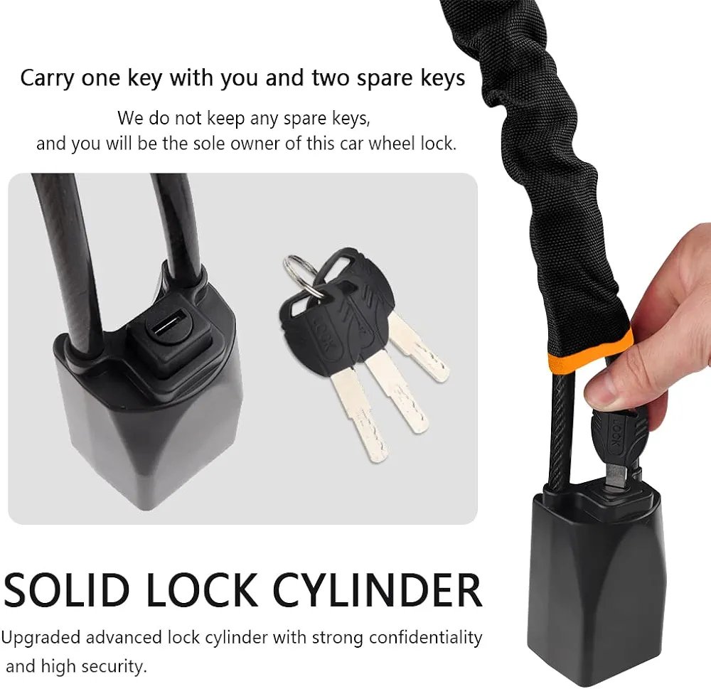 Universal Car Steering Wheel Lock Anti Theft Security System Seat Belt Lock +Key - Image 3