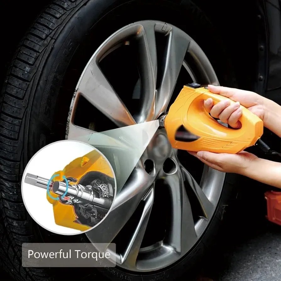 12V Car Electric Scissor Jack Lifting Set - Impact Wrench Tool Built-in Flash LED Light for Emergency - Image 4