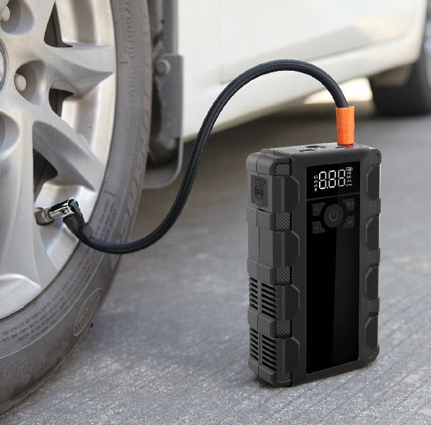 Jump Starter with Air Compressor - 2500A Car Battery Booster Pack - 150PSI Digital Tire Inflator, 12V Auto Jumper Cables - Image 10