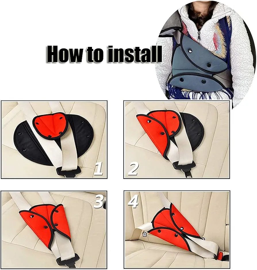 Adjustable Triangle Car Safety Seat Belt Pad Clips Protection JG20375381 - Image 7