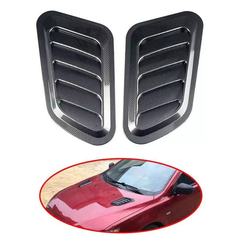 Universal Car Tuning Hood Vents - Air Flow Intake Decoration Trim Cover Kit - 2PCS - Image 5