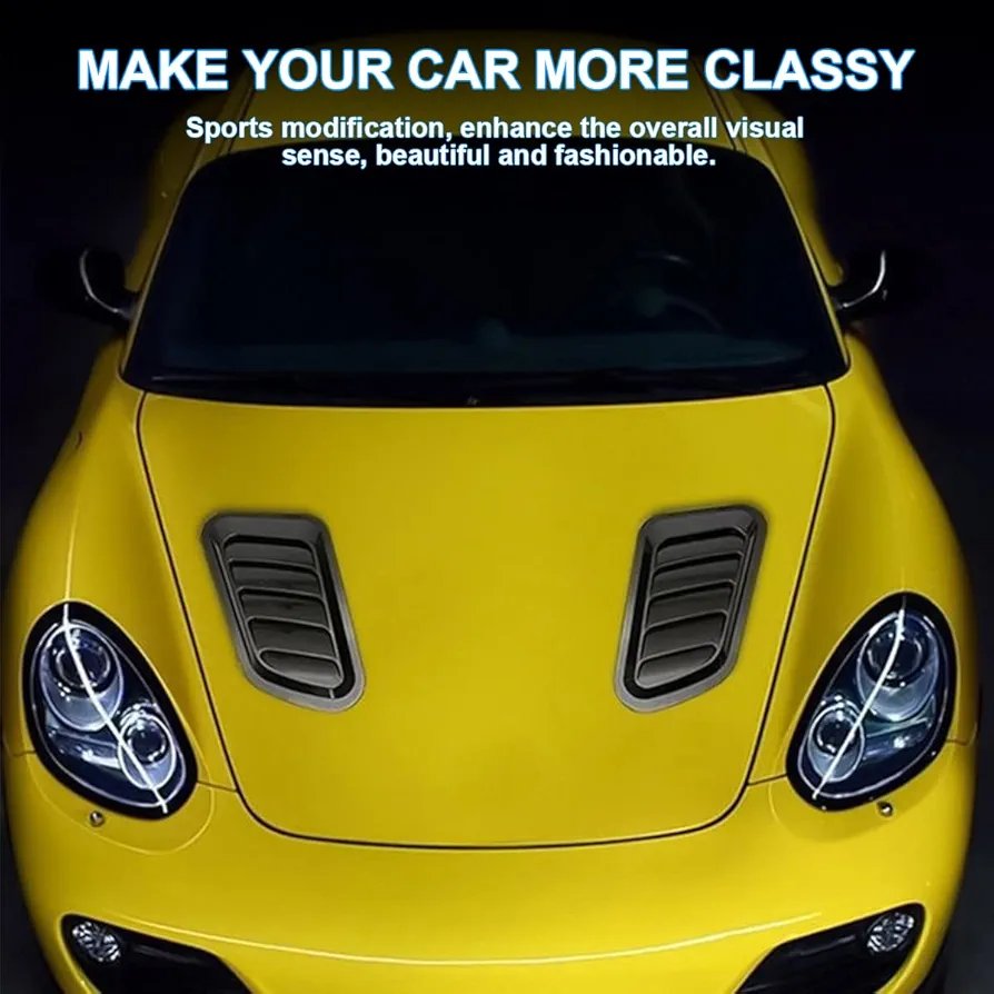 Universal Car Tuning Hood Vents - Air Flow Intake Decoration Trim Cover Kit - 2PCS - Image 8