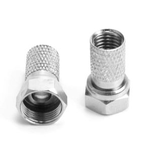 Copper Twist On RG6 F Type Coaxial Cable Connector Plug Connector For TV Satellite Antenna