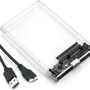Sata USB 3.0″ Hard Drive Enclosure, Clear Case 2.5″
