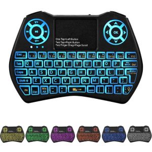 XF0752 Wireless Mini RGB Backlit Keyboard Air Mouse Remote Control