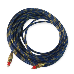 XF0089 OD6.0 Blue Mesh Gold Plated Fiber Toslink Optical Audio Cable 10M