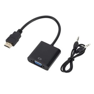 SE-L012 HDMI Male to VGA Female Video Adapter Cable with Audio Cable