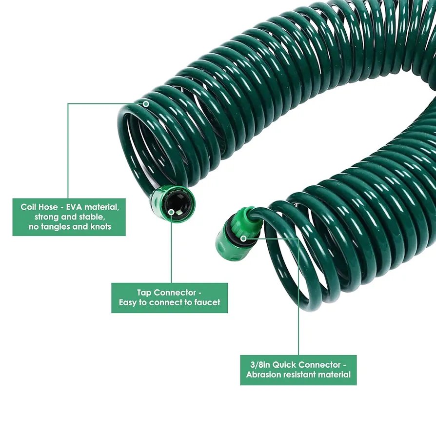 Coil Garden Water Hose - Telescopic Spring Tube Watering Pipe - Image 3