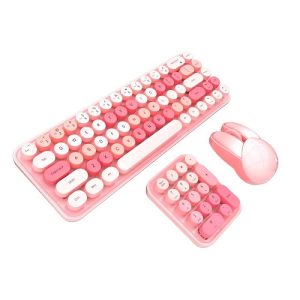 Max Mofii Retro Round Keycaps Wireless Keyboard, Mouse And Numeric Keypad Set
