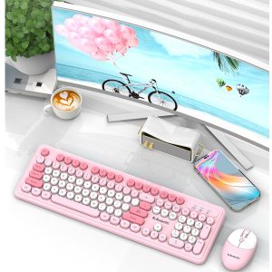 WK200 K-SNAKE Wireless Keyboard And Mouse Set Connects Via 2.4G USB With Full-Size 104-Key Design