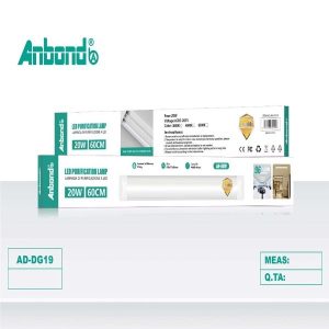 AD-DG19 LED 20W 60CM Purification Lamp 220V PC Cover White Light Tube