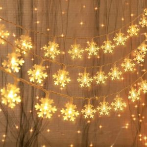 5M Snow Flake Fairy String Light With Tail Plug Extension Warm White - ZYF-49